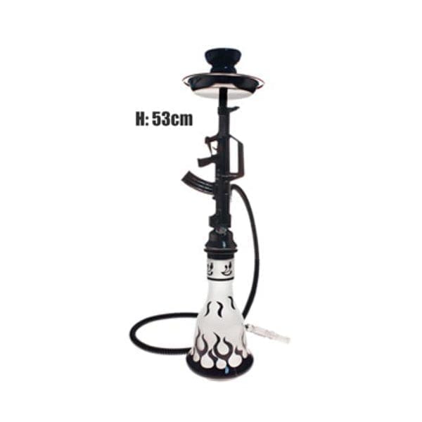 Machine Gun Hookah Single Hose Grey Cone Piece