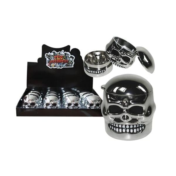 Metal Skull Grinder With Storage Cone Piece