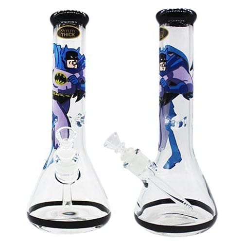 Bat Man Beaker Waterpipe 5mm thick heat resistant pyrex glass