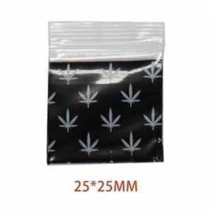 black happy herb bag 25mmx25mm