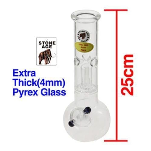Stone Age Baby Canis water pipe includes a glass stem and cone piece