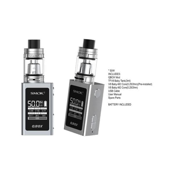 SMOK QBOX Silver Battery capacity is 1600mAh Baby M2 dual coil