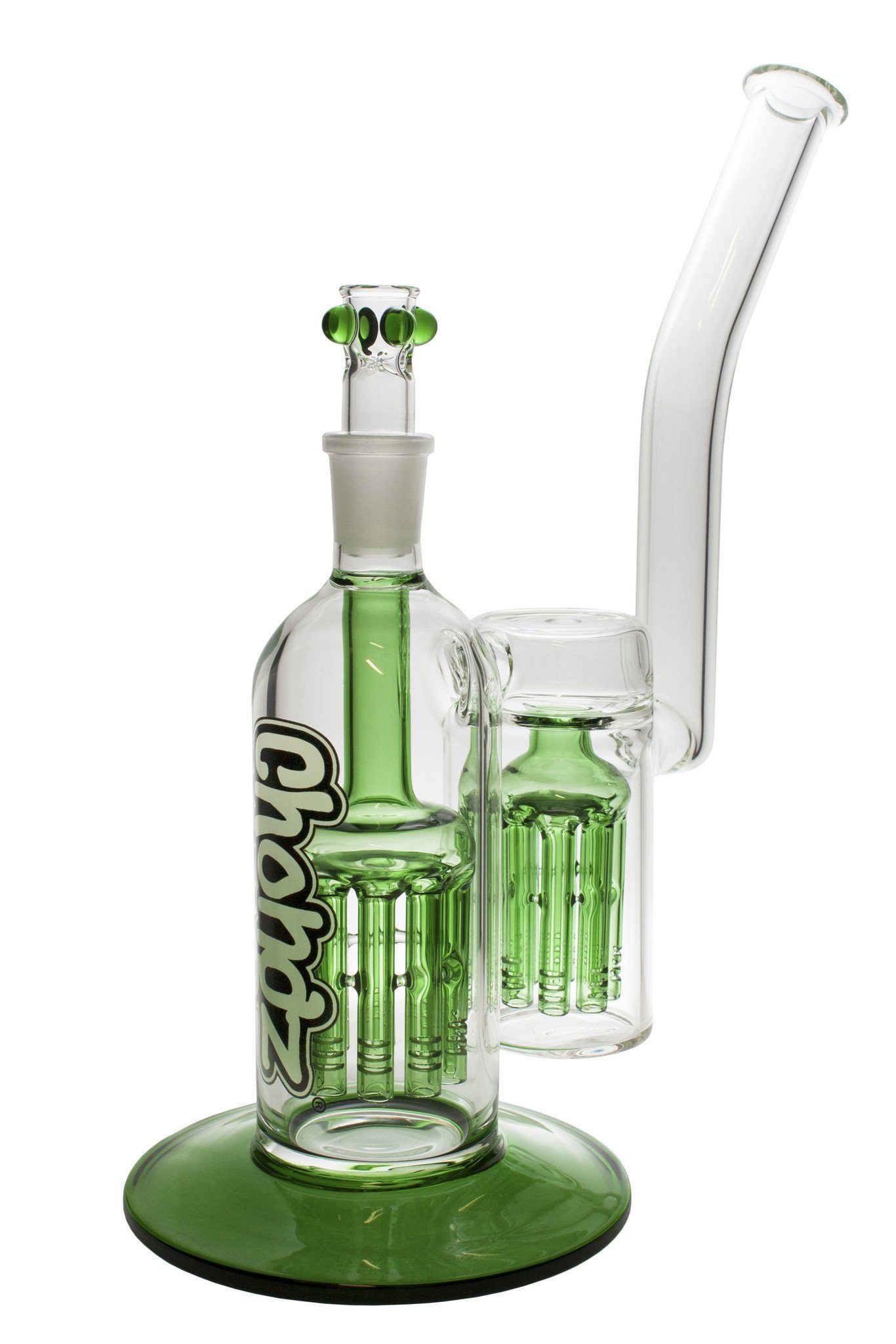 Chongz Wizards Sleeve Double Percolator Green Glass Bong 28cm Chongz Wizards Sleeve Double Percolator Green Glass Bong 28cm
